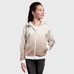 Толстовка на молнии детская Градиент песочный, цвет: 3D-белый — фото 2