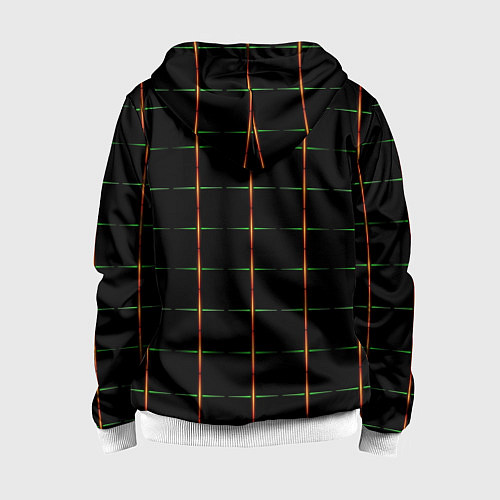 Детская толстовка на молнии Color black orange green crosses / 3D-Белый – фото 2