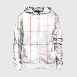 Толстовка на молнии детская Color white red crosses, цвет: 3D-белый