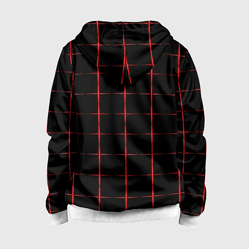 Детская толстовка на молнии Color black red crosses / 3D-Белый – фото 2