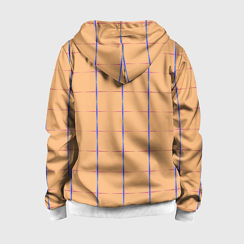 Детская толстовка на молнии Color beige blue cross / 3D-Белый – фото 2