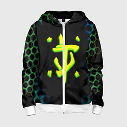 Детская толстовка на молнии Doom соты кислотное лого