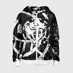 Толстовка на молнии детская Doom smile game, цвет: 3D-белый