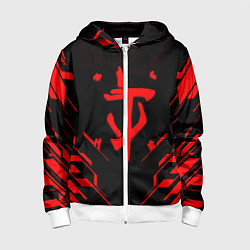 Толстовка на молнии детская Doom geometry red steel, цвет: 3D-белый