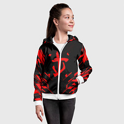 Толстовка на молнии детская Doom geometry red steel, цвет: 3D-белый — фото 2