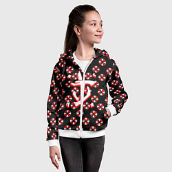 Толстовка на молнии детская Doom x resident evil pattern, цвет: 3D-белый — фото 2