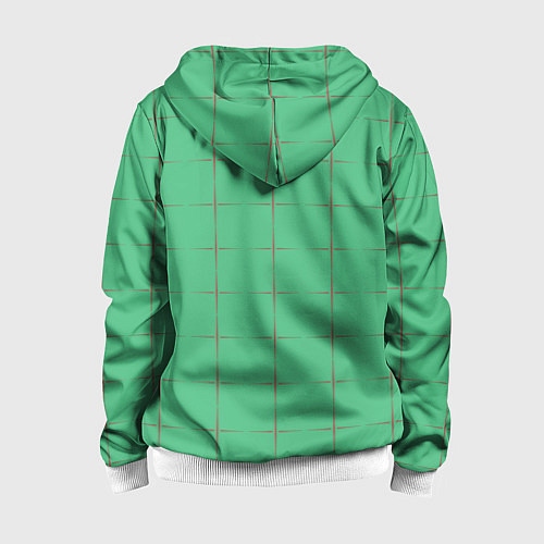 Детская толстовка на молнии Color green stripes / 3D-Белый – фото 2