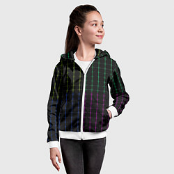 Толстовка на молнии детская Color black multicolored stripes, цвет: 3D-белый — фото 2