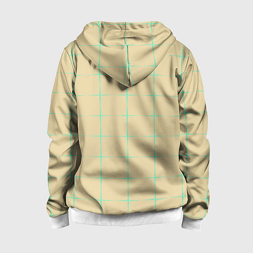 Детская толстовка на молнии Color beige green crosses / 3D-Белый – фото 2