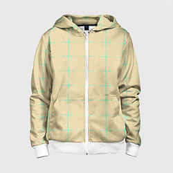 Детская толстовка на молнии Color beige green crosses