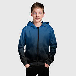 Толстовка на молнии детская Лазурит тёмно-синий, цвет: 3D-черный — фото 2