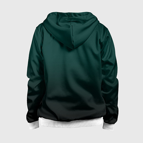 Детская толстовка на молнии Тёмный изумруд / 3D-Белый – фото 2