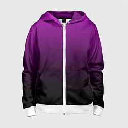 Толстовка на молнии детская Purple gradient, цвет: 3D-белый
