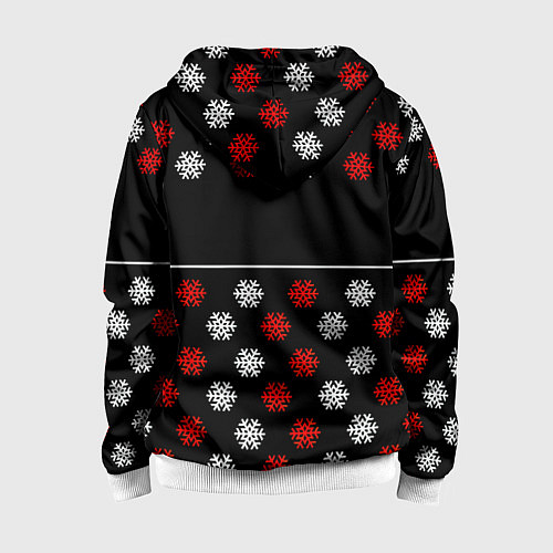 Детская толстовка на молнии Doom winter pattern steel / 3D-Белый – фото 2