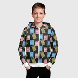 Толстовка на молнии детская Советские билеты транспорта, цвет: 3D-белый — фото 2