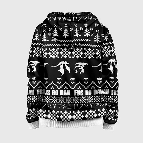 Детская толстовка на молнии Doom x elders scrolls pattern / 3D-Белый – фото 2