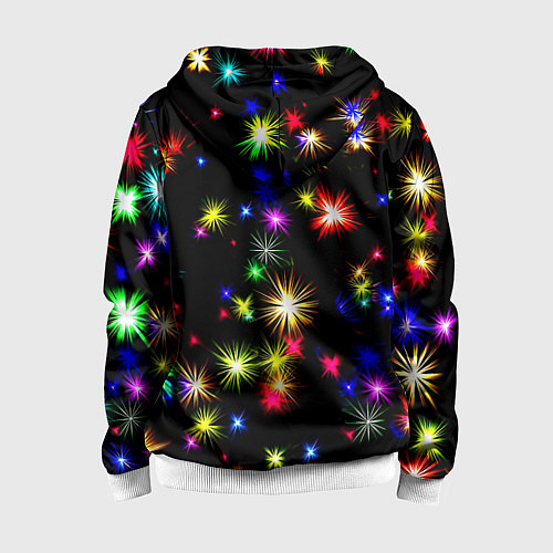 Детская толстовка на молнии Doom новогодние искры / 3D-Белый – фото 2