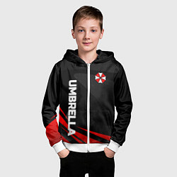 Толстовка на молнии детская Umbrella - спорт, цвет: 3D-белый — фото 2