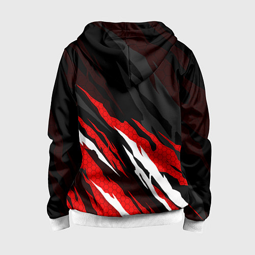 Детская толстовка на молнии Umbrella - красное пламя / 3D-Белый – фото 2