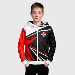 Толстовка на молнии детская Umbrella - red uniform, цвет: 3D-белый — фото 2