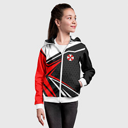 Толстовка на молнии детская Umbrella - red uniform, цвет: 3D-белый — фото 2