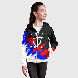 Толстовка на молнии детская Doom триколор краски, цвет: 3D-белый — фото 2