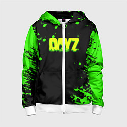 Толстовка на молнии детская Dayz кислотное краски логотип, цвет: 3D-белый