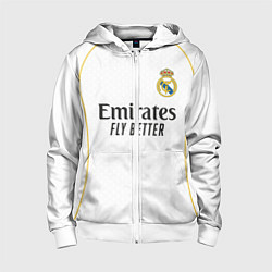Толстовка на молнии детская Реал Мадрид домашняя форма 2025 2026, цвет: 3D-белый