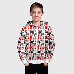 Толстовка на молнии детская Много матрешек, цвет: 3D-белый — фото 2