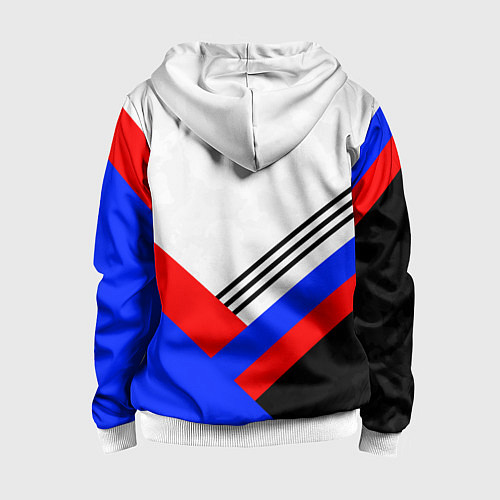 Детская толстовка на молнии Федерация бокса - Россия / 3D-Белый – фото 2