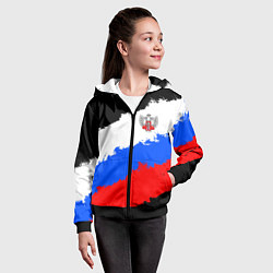 Толстовка на молнии детская Федерация бокса России - триколор, цвет: 3D-черный — фото 2