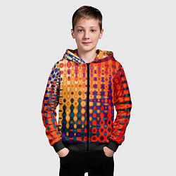 Толстовка на молнии детская Красно-жёлтый абстракция, цвет: 3D-черный — фото 2