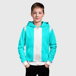 Толстовка на молнии детская Color blue and white, цвет: 3D-белый — фото 2