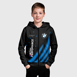 Толстовка на молнии детская BMW Power Performance, цвет: 3D-черный — фото 2