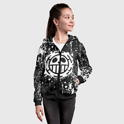 Толстовка на молнии детская Пираты сердца - лого, цвет: 3D-черный — фото 2