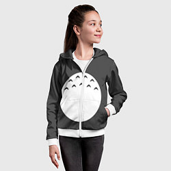 Толстовка на молнии детская Тоторо живот, цвет: 3D-белый — фото 2