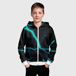 Толстовка на молнии детская Dark blue, цвет: 3D-белый — фото 2