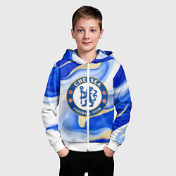 Толстовка на молнии детская Фк Челси, цвет: 3D-белый — фото 2
