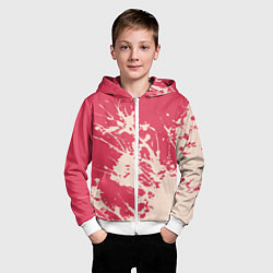 Толстовка на молнии детская Бежевый взрыв на розовом, цвет: 3D-белый — фото 2