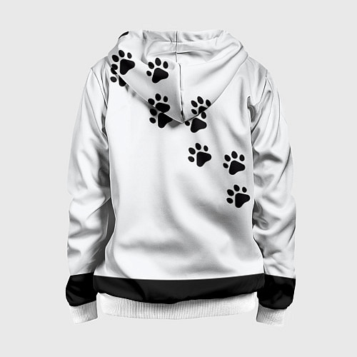 Детская толстовка на молнии Девушка и кот / 3D-Белый – фото 2