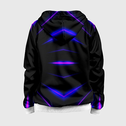 Детская толстовка на молнии Color black neon stripes / 3D-Белый – фото 2