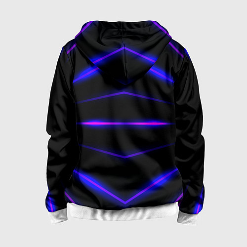 Детская толстовка на молнии Color black neon stripes / 3D-Белый – фото 2