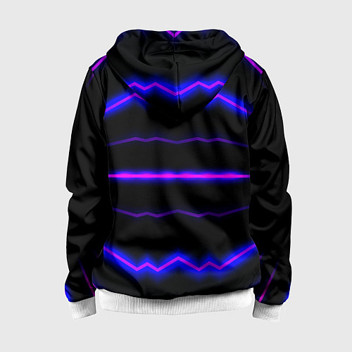 Детская толстовка на молнии Color multicoloured neon stripes / 3D-Белый – фото 2