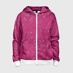 Детская толстовка на молнии Color pink brown squares