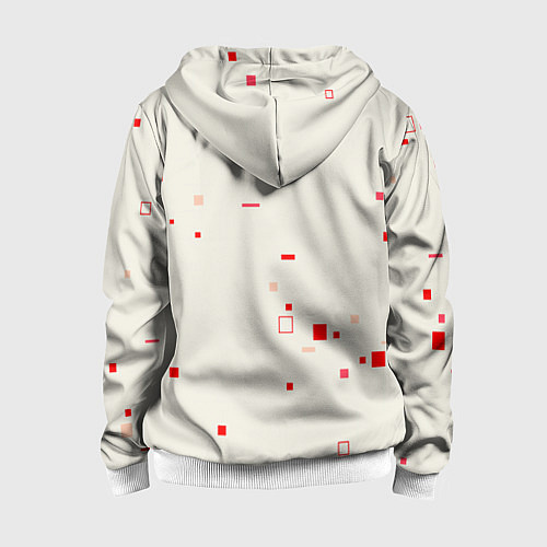 Детская толстовка на молнии Color white red shapes / 3D-Белый – фото 2