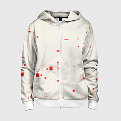 Детская толстовка на молнии Color white red shapes
