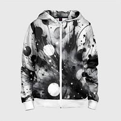 Детская толстовка на молнии Абстрактная чёрно-белая композиция