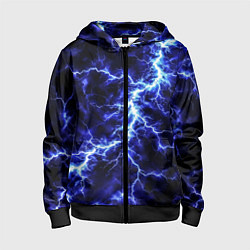 Толстовка на молнии детская Мощнейший разряд молнии, цвет: 3D-черный