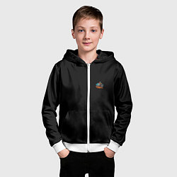 Толстовка на молнии детская Motocross mountains, цвет: 3D-белый — фото 2