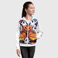 Толстовка на молнии детская Happy Halloween 25, цвет: 3D-белый — фото 2